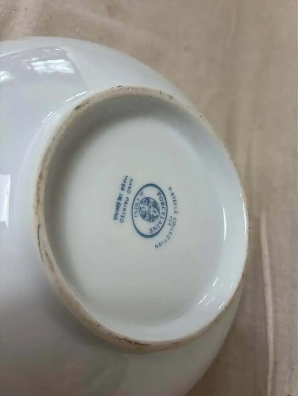 Hand-Painted Floral Bowl by C. Steele collection